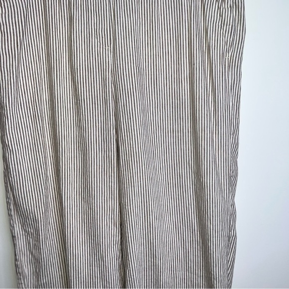 J. Jill Tan and White Striped Linen Blend Cropped Pants - Picture 3 of 9